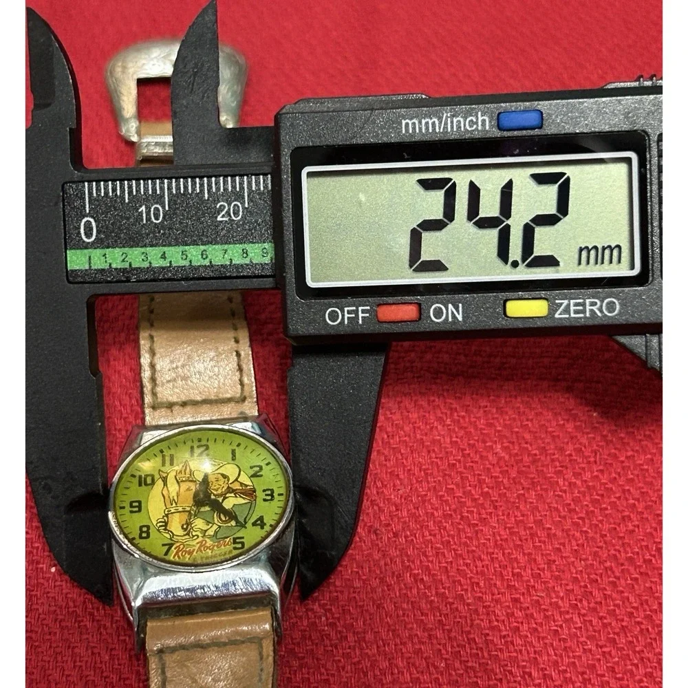Vintage 1950s ROY ROGERS & TRIGGER Green Round Mens Watch Original Band READ